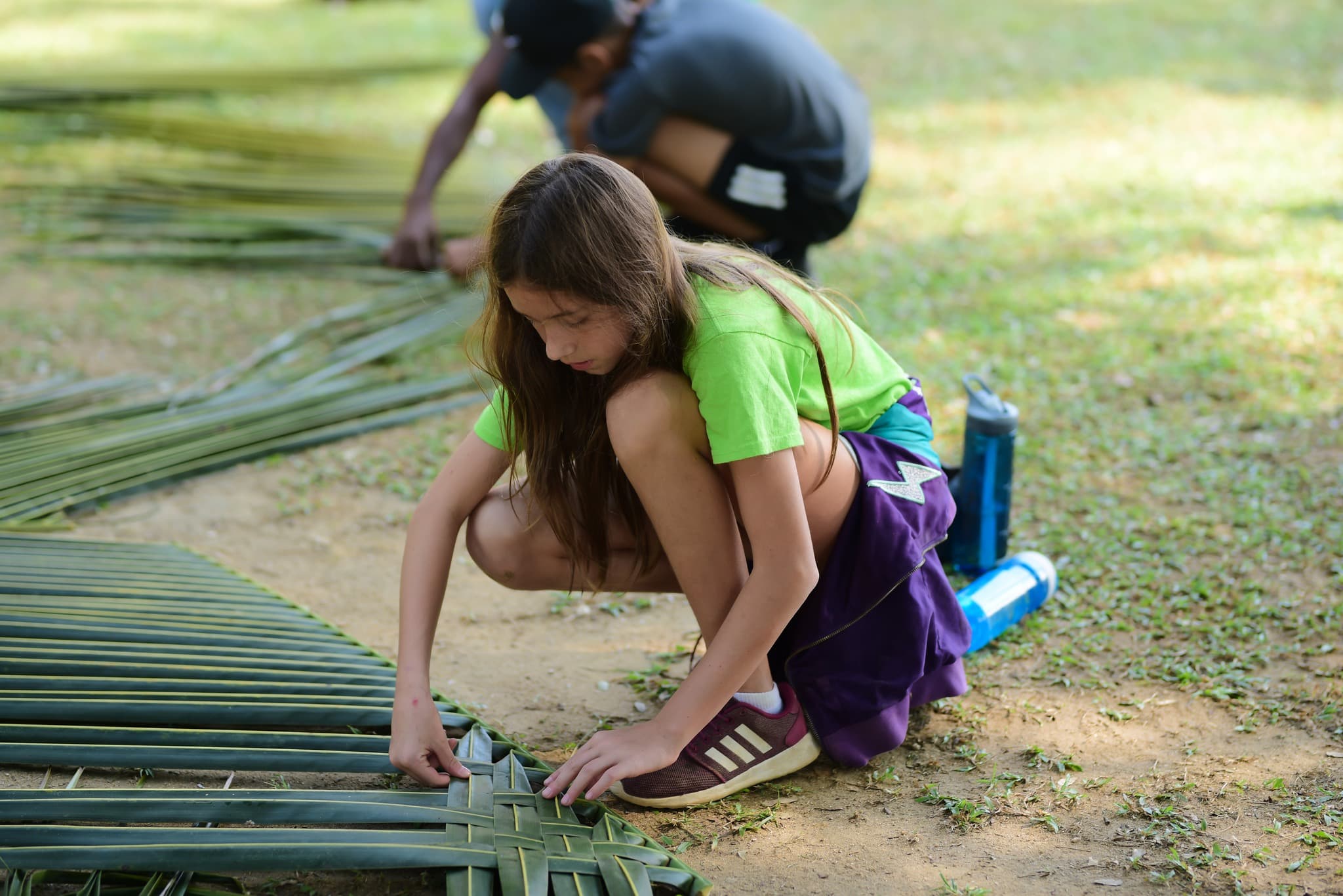 A Feel to Typical Rural Activities: Weaving of Coconut Palms - View 2